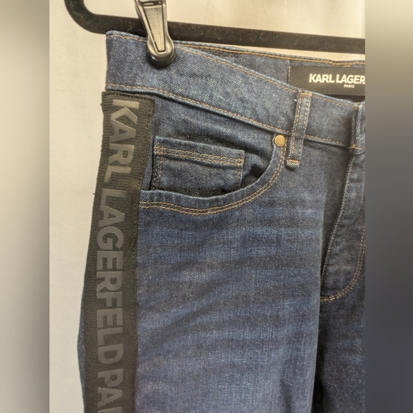 NWT!! Karl Lagerfeld Paris Women's Indigo Dark Wash Straight Leg Jeans Size 6 - Picture 4 of 11